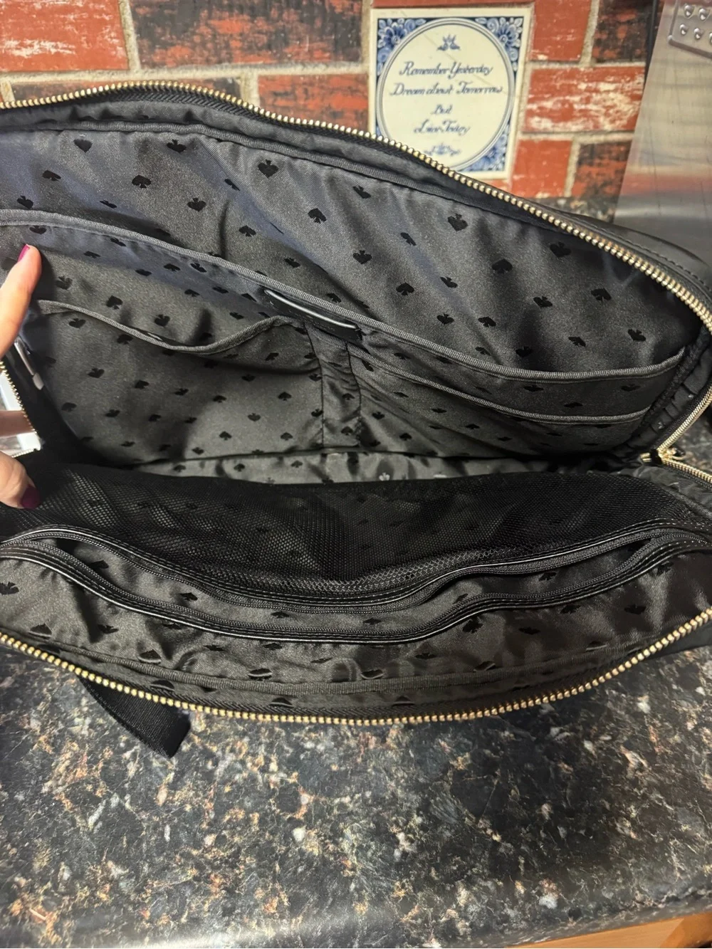Kate Spade New York Black Nylon Laptop Bag Briefcase Work Travel Case